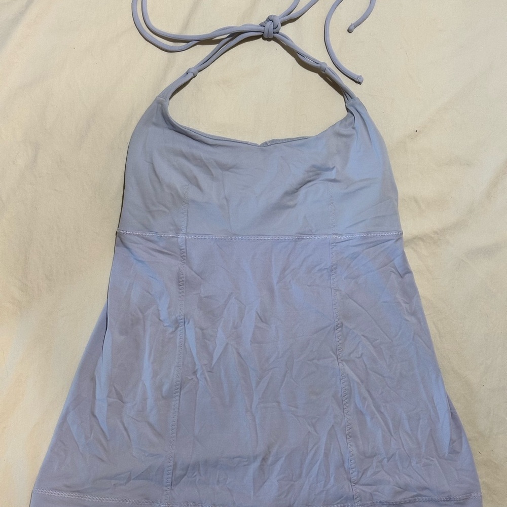 Lululemon Light Lilac Halter Top built in bra, no pads.